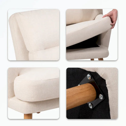 Accent Chair with Ottoman Set, with Adjustable Backrest