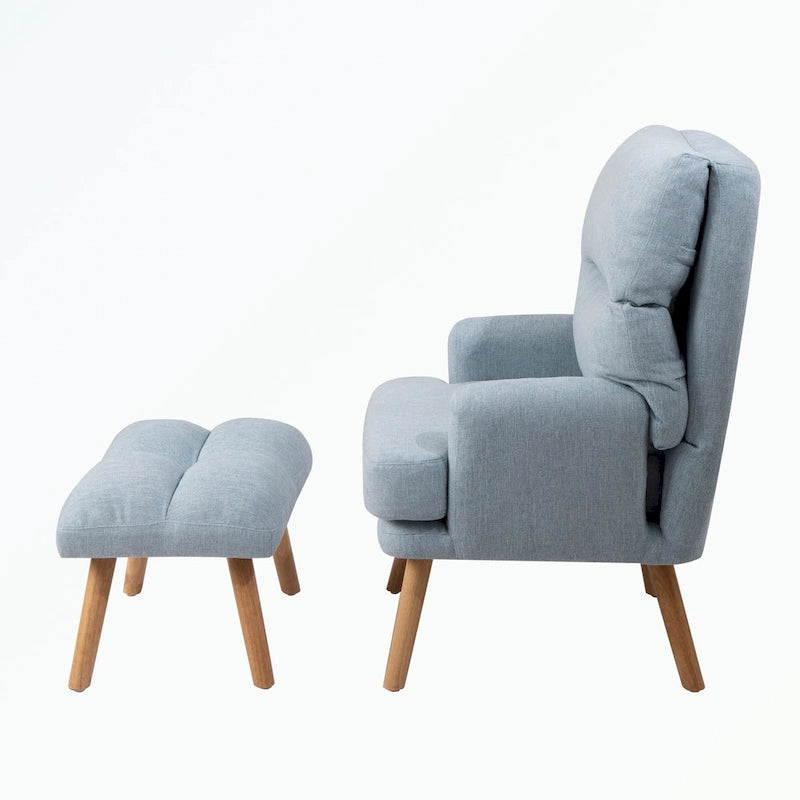 Accent Chair with Ottoman Set, with Adjustable Backrest