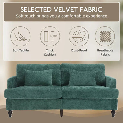 HOMEFUN Modern chenille Fabric Loveseat,2-Seat Upholstered Loveseat Sofa Modern Couch