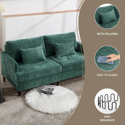 HOMEFUN Modern chenille Fabric Loveseat,2-Seat Upholstered Loveseat Sofa Modern Couch