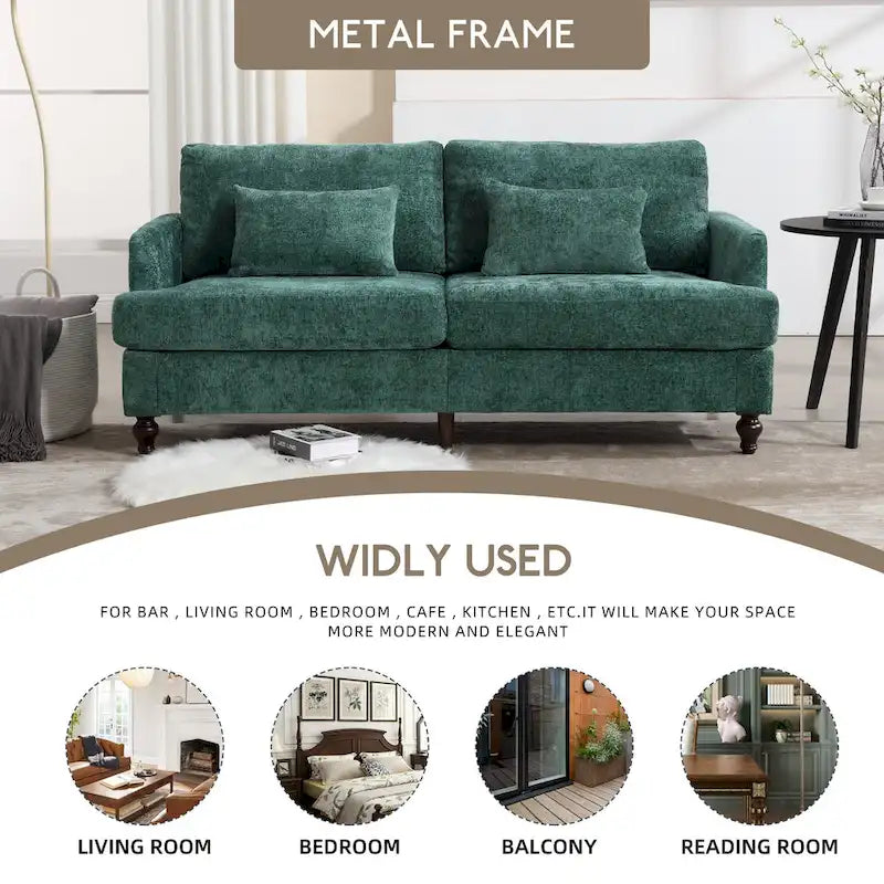 HOMEFUN Modern chenille Fabric Loveseat,2-Seat Upholstered Loveseat Sofa Modern Couch