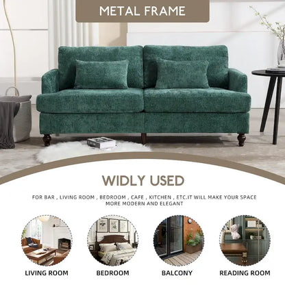 HOMEFUN Modern chenille Fabric Loveseat,2-Seat Upholstered Loveseat Sofa Modern Couch