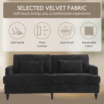 HOMEFUN Modern chenille Fabric Loveseat,2-Seat Upholstered Loveseat Sofa Modern Couch