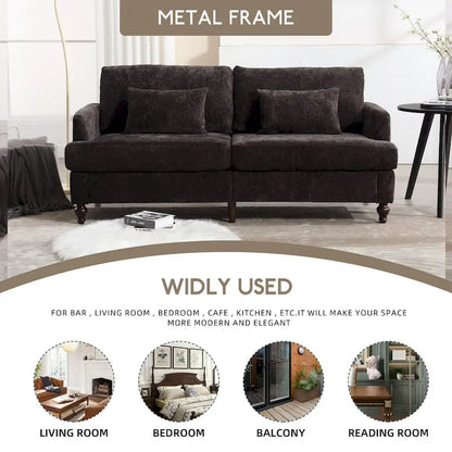 HOMEFUN Modern chenille Fabric Loveseat,2-Seat Upholstered Loveseat Sofa Modern Couch