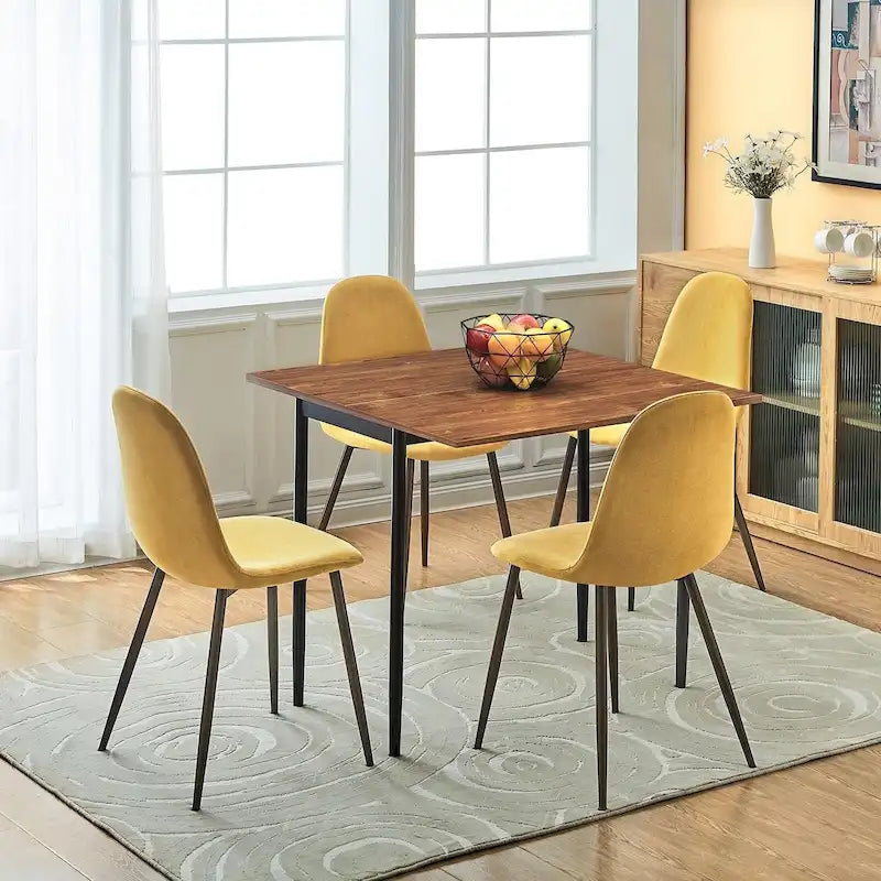 HomyLin Dining Chair Set of 4 Upholstered Fabric Low Back Armless