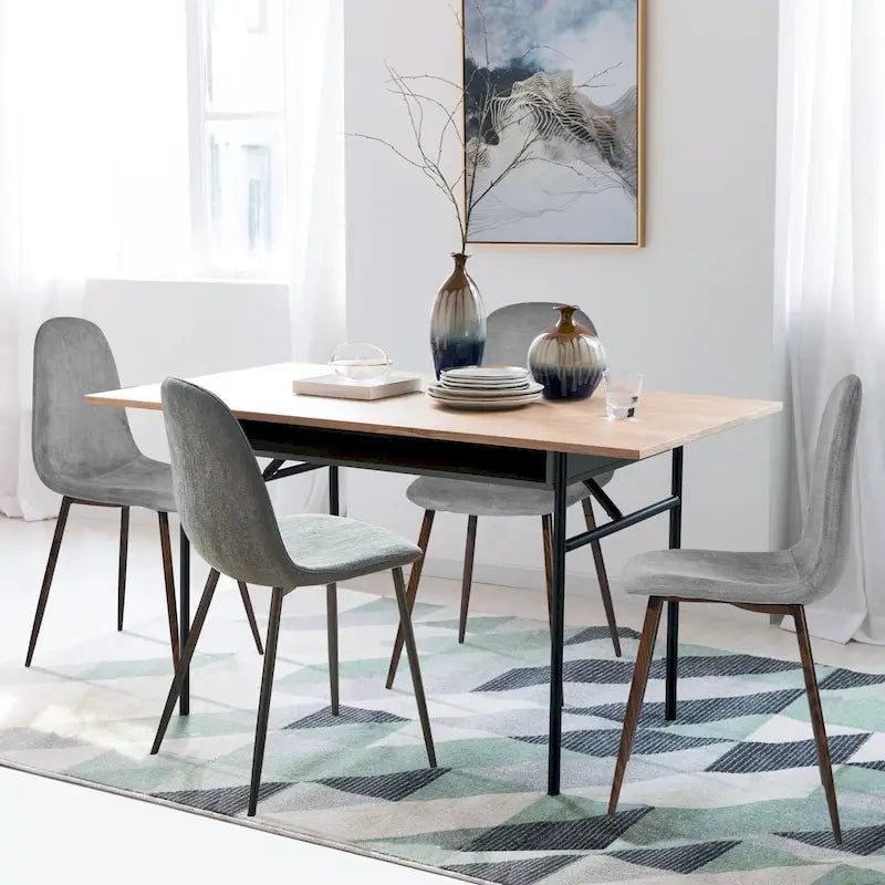 HomyLin Dining Chair Set of 4 Upholstered Fabric Low Back Armless