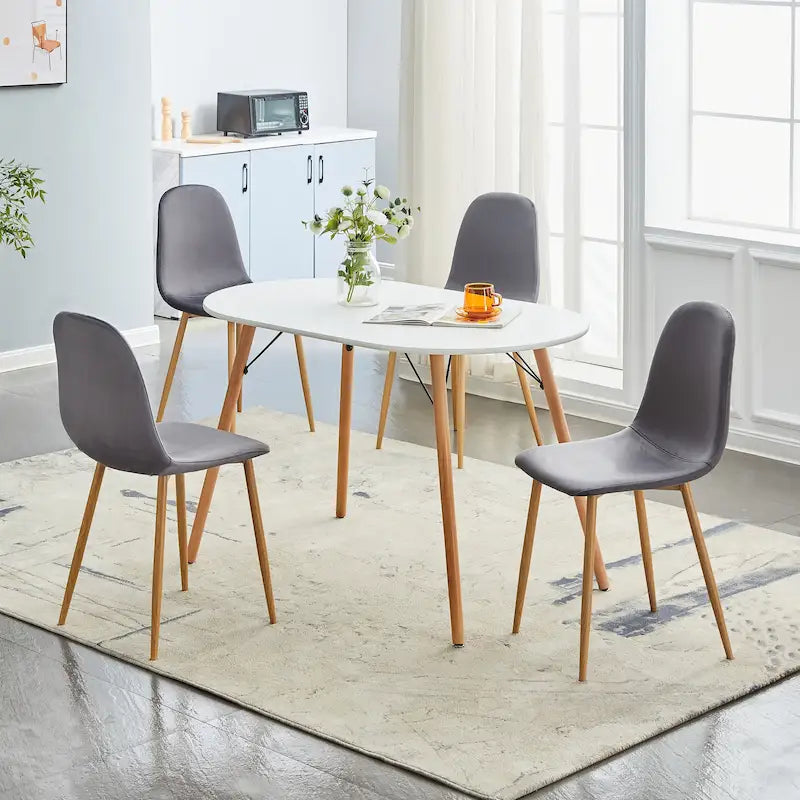 HomyLin Dining Chair Set of 4 Upholstered Fabric Low Back Armless