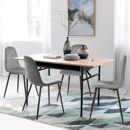 HomyLin Dining Chair Set of 4 Upholstered Fabric Low Back Armless