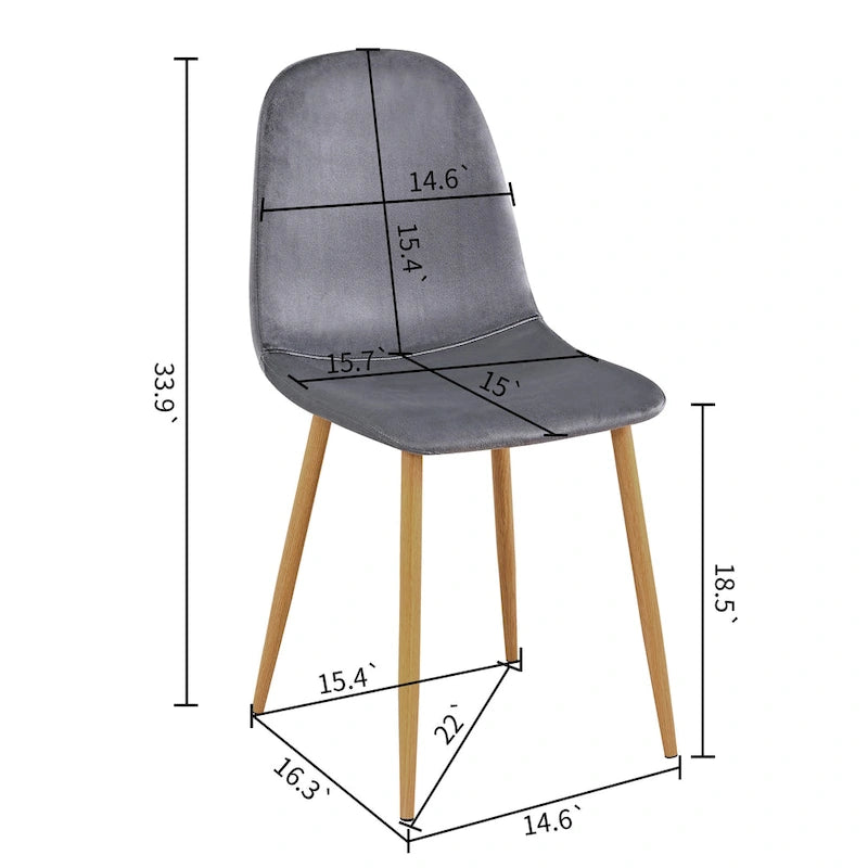 HomyLin Dining Chair Set of 4 Upholstered Fabric Low Back Armless