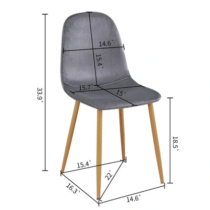 HomyLin Dining Chair Set of 4 Upholstered Fabric Low Back Armless