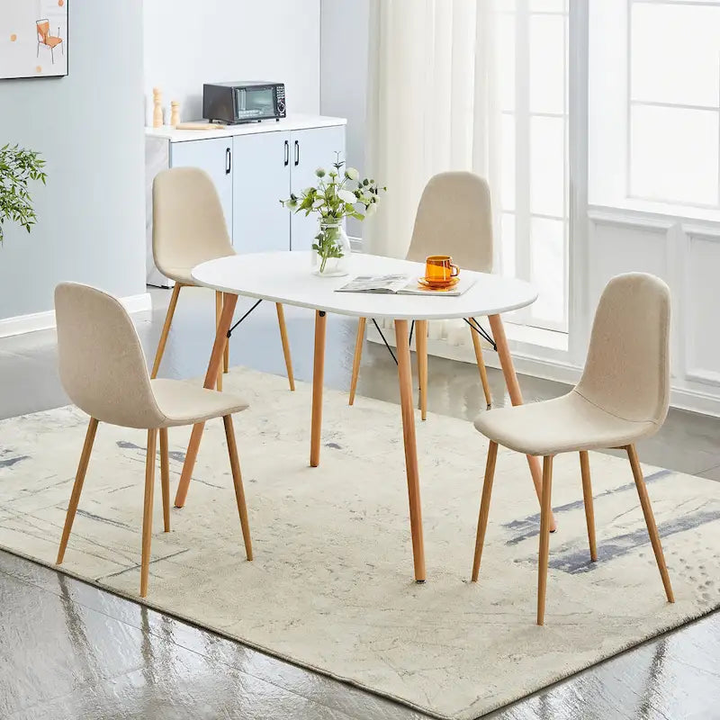 HomyLin Dining Chair Set of 4 Upholstered Fabric Low Back Armless