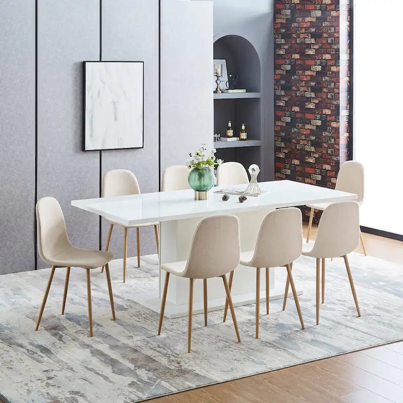 HomyLin Dining Chair Set of 4 Upholstered Fabric Low Back Armless