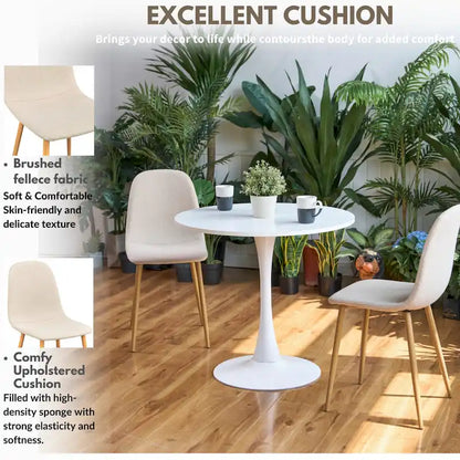 HomyLin Dining Chair Set of 4 Upholstered Fabric Low Back Armless