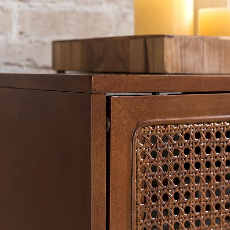 SEI Furniture Mid-century Modern TV Stand Media Console for TV's up to 68