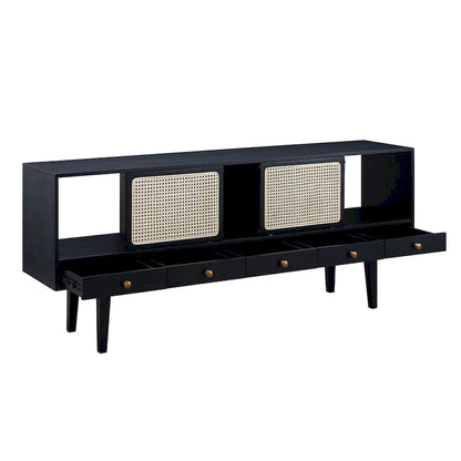 SEI Furniture Mid-century Modern TV Stand Media Console for TV's up to 68