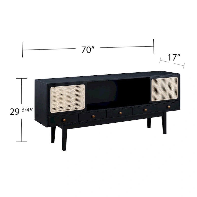 SEI Furniture Mid-century Modern TV Stand Media Console for TV's up to 68