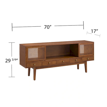 SEI Furniture Mid-century Modern TV Stand Media Console for TV's up to 68