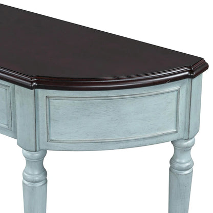 Nestfair Retro Wooden Console Table with Open Shelf Two Drawers