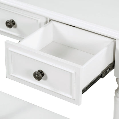 Nestfair Retro Wooden Console Table with Open Shelf Two Drawers