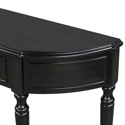 Nestfair Retro Wooden Console Table with Open Shelf Two Drawers