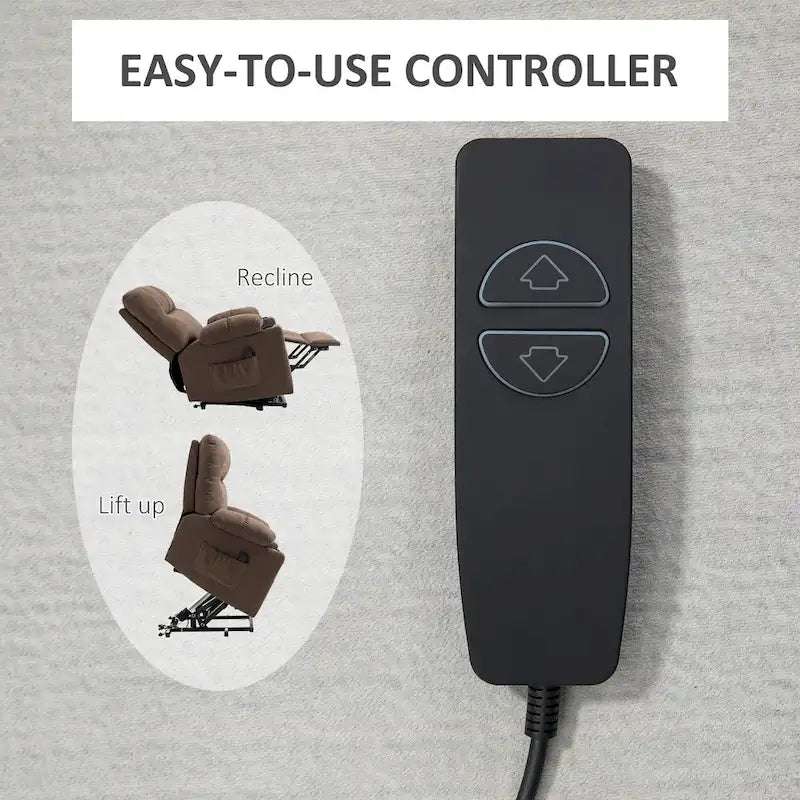 HOMCOM Electric Power Lift Chair Recliners for Elderly, Oversized Living Room Recliner Chair with Remote Control