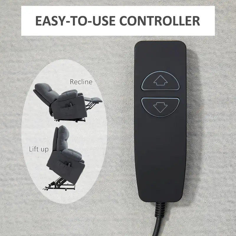 HOMCOM Electric Power Lift Chair Recliners for Elderly, Oversized Living Room Recliner Chair with Remote Control