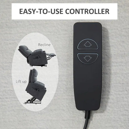 HOMCOM Electric Power Lift Chair Recliners for Elderly, Oversized Living Room Recliner Chair with Remote Control