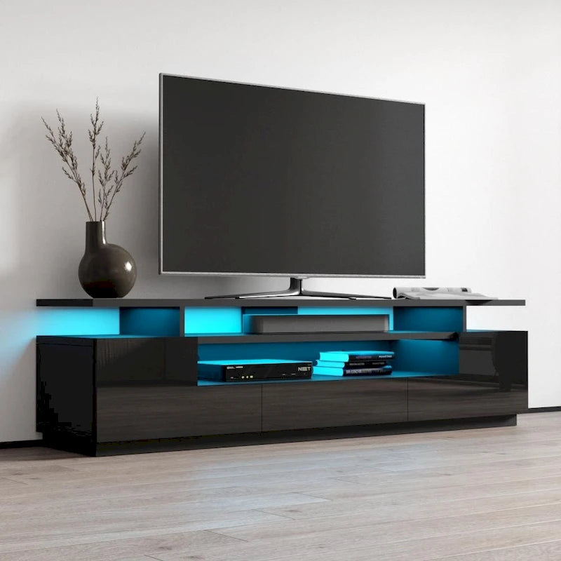 Strick & Bolton Sparkes 77-inch High Gloss TV Stand with LED Lights