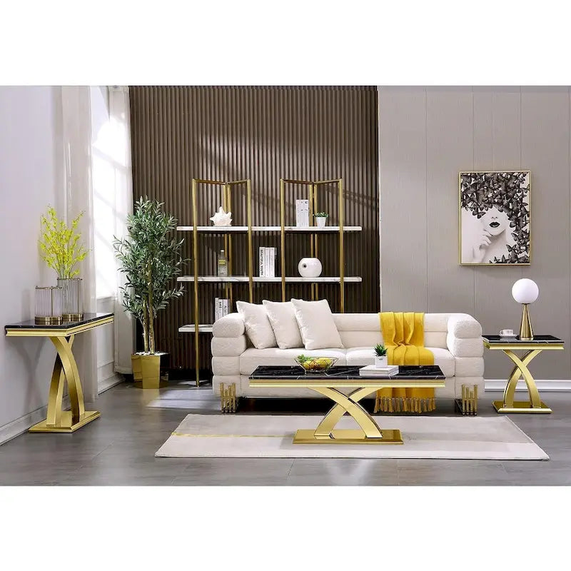 Modern Coffee Table 48 Rectangular Coffee Table with X Base Pedestal Coffee Tables for Living Room