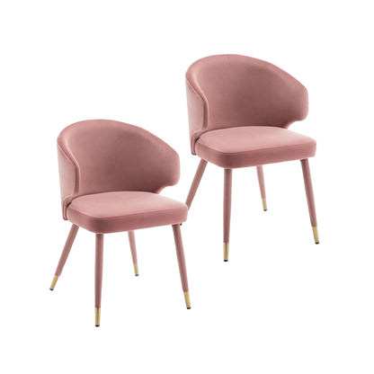 Porthos Home Ryn Velvet Dining Chairs with Gold Trim, Set of 2