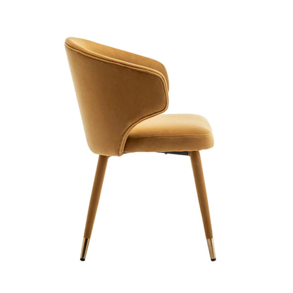 Porthos Home Ryn Velvet Dining Chairs with Gold Trim, Set of 2