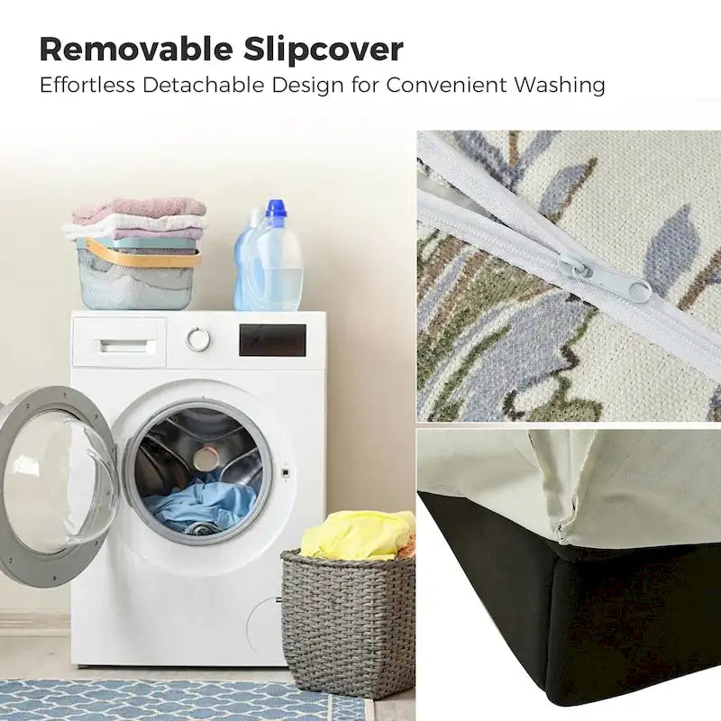 Alois Floral Slipcover Swivel Accent Chair with Removable Cushion Set of 2 by HULALA HOME