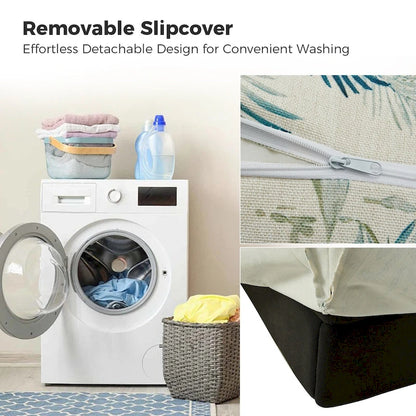 Alois Floral Slipcover Swivel Accent Chair with Removable Cushion Set of 2 by HULALA HOME