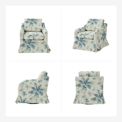 Alois Floral Slipcover Swivel Accent Chair with Removable Cushion Set of 2 by HULALA HOME