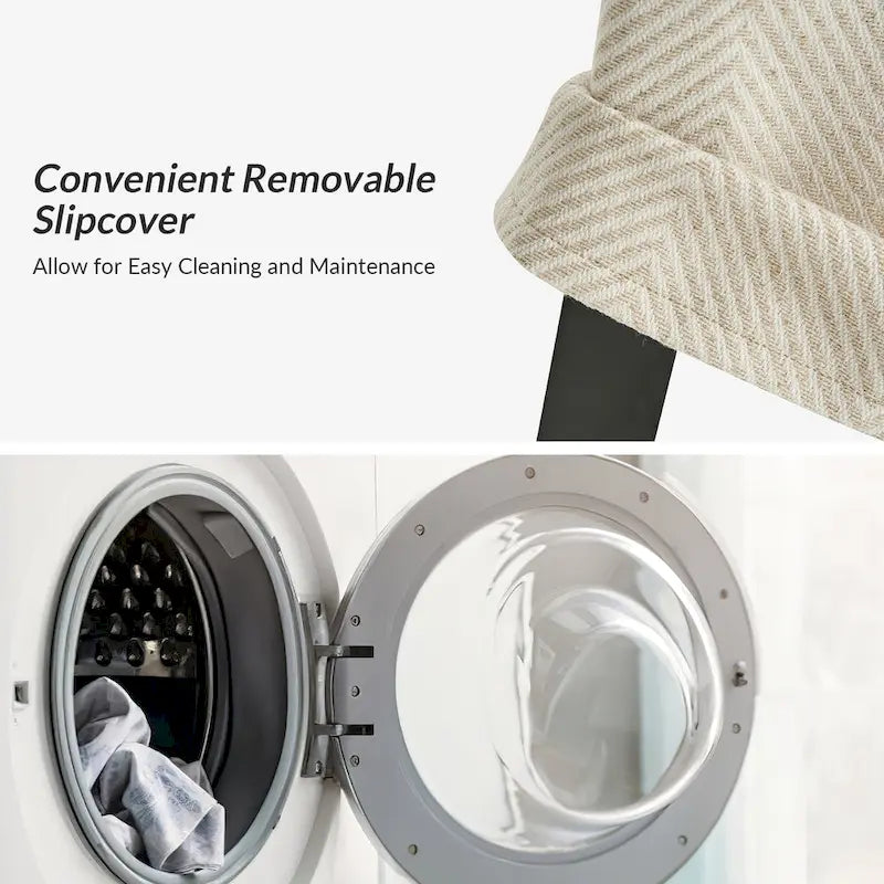 Alethea Upholstered Slipcover Arm Dining Chair with Soild Wood Legs by HULALA HOME