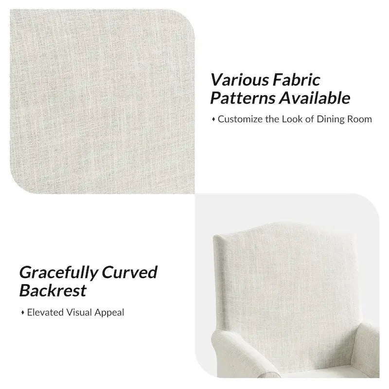 Alethea Upholstered Slipcover Arm Dining Chair with Soild Wood Legs by HULALA HOME