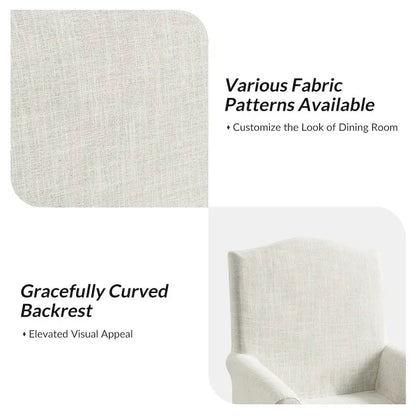 Alethea Upholstered Slipcover Arm Dining Chair with Soild Wood Legs by HULALA HOME