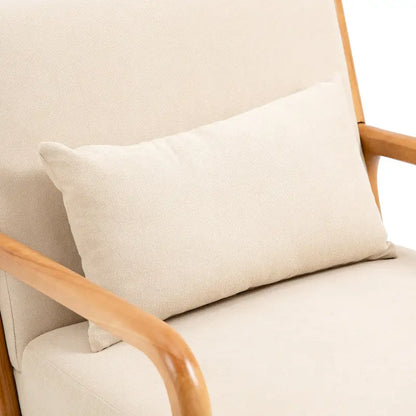 Mid-Century Modern Fabric Upholstered Wood Arm Chair