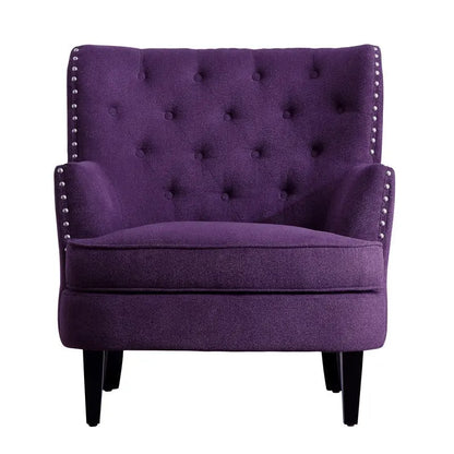 Moser Bay Mignon Velvet / Linen 30  Wide Tufted Wingback Accent Chair