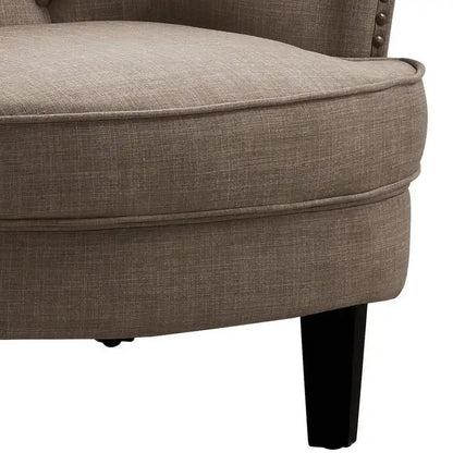 Moser Bay Mignon Velvet / Linen 30  Wide Tufted Wingback Accent Chair