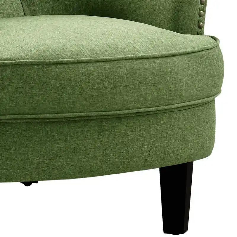 Moser Bay Mignon Velvet / Linen 30  Wide Tufted Wingback Accent Chair