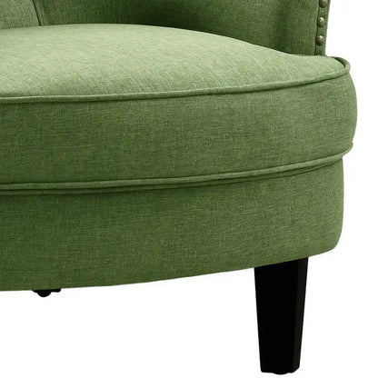 Moser Bay Mignon Velvet / Linen 30  Wide Tufted Wingback Accent Chair