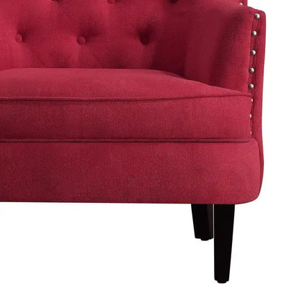 Moser Bay Mignon Velvet / Linen 30  Wide Tufted Wingback Accent Chair