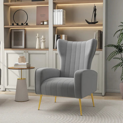 Upholstered Wingback Accent Chair - 26.4 W x 37.8 H x 32.6 D