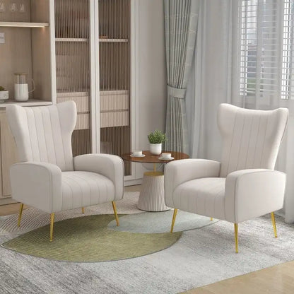 Upholstered Wingback Accent Chair - 26.4 W x 37.8 H x 32.6 D