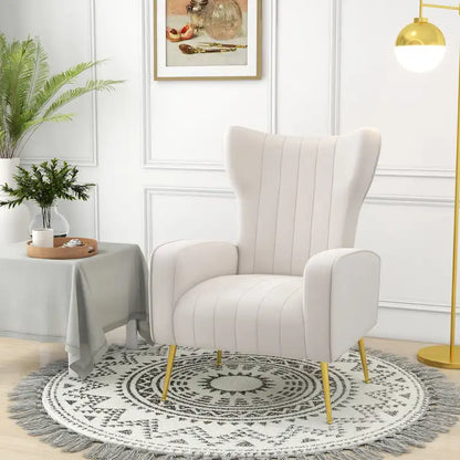 Upholstered Wingback Accent Chair - 26.4 W x 37.8 H x 32.6 D