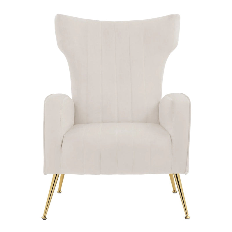 Upholstered Wingback Accent Chair - 26.4 W x 37.8 H x 32.6 D