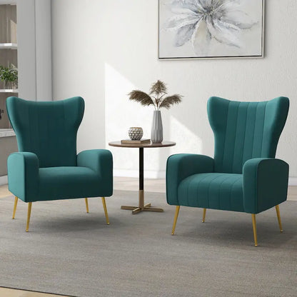 Upholstered Wingback Accent Chair - 26.4 W x 37.8 H x 32.6 D