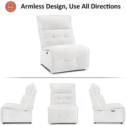 MCombo Armless Power Recliner Chair with USB Ports, 3.5  Wall Clearance Electric Reclining Sofa Chair for Living Room, ALR01