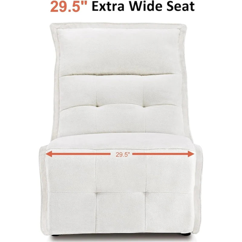 MCombo Armless Power Recliner Chair with USB Ports, 3.5  Wall Clearance Electric Reclining Sofa Chair for Living Room, ALR01